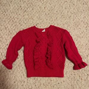 Gap red ruffle knit sweater